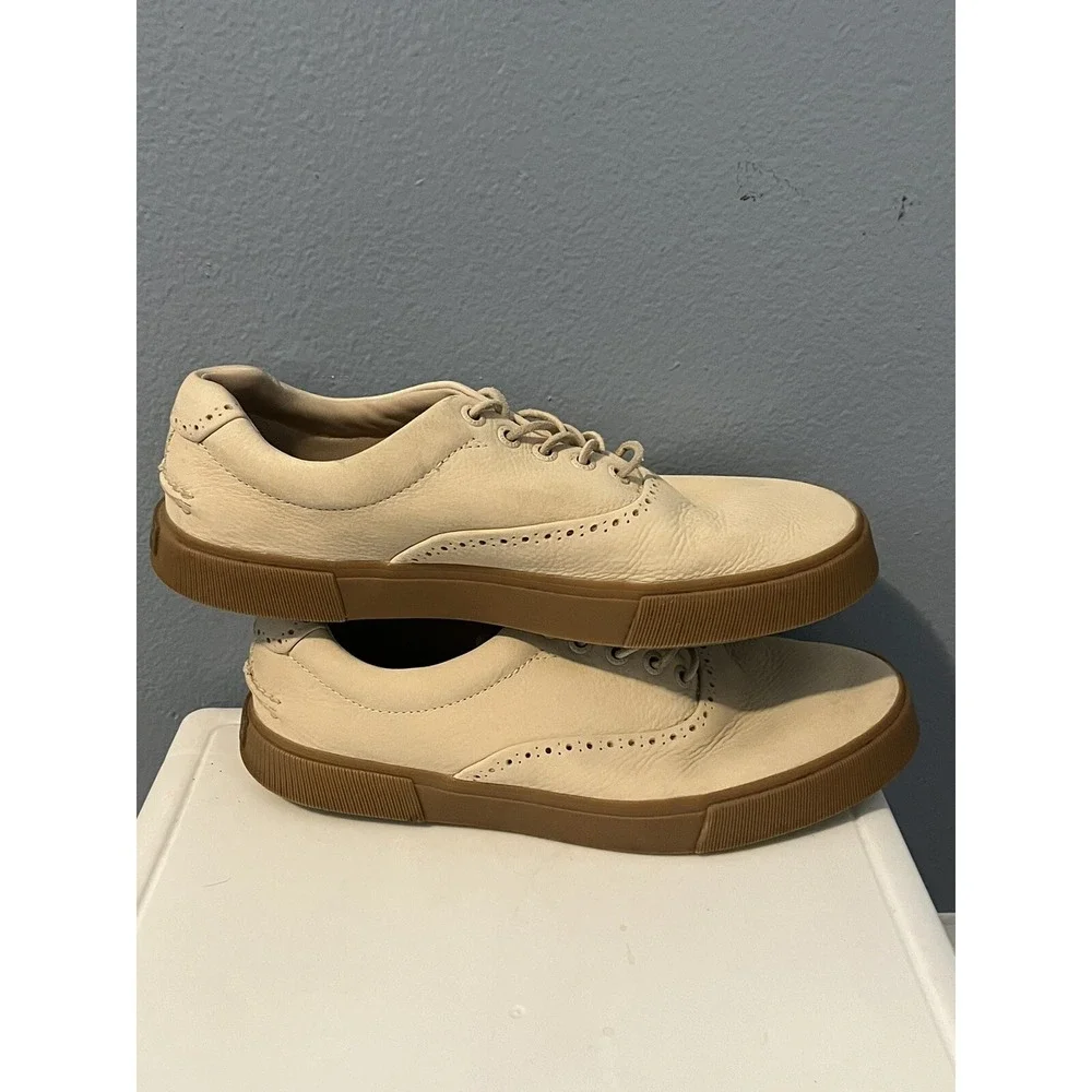 Sperry Men's Striper Tan Beige Sz 8 Shoe Laced STS24630